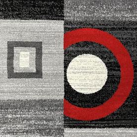 Модерен килим Ирис 083 сив червен
