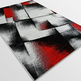 Модерен килим Ирис 596 сив червен