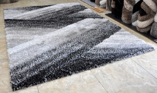 Рошав килим 3 D Soft shaggy 302 grey black