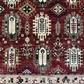 Класически тъкан килим Корона 553 червен - отблизо 1